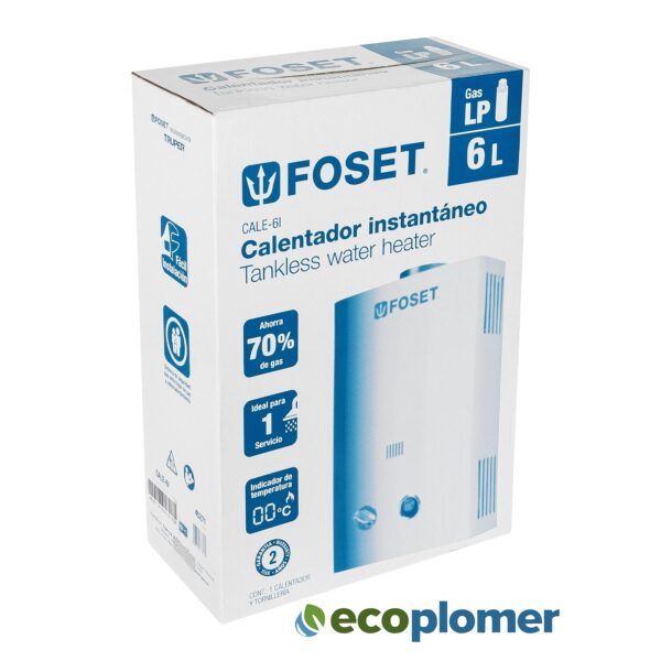 CALENTADOR DE PASO INSTANTANEO 6L GAS LP 1 SERVICIO - Imagen 4